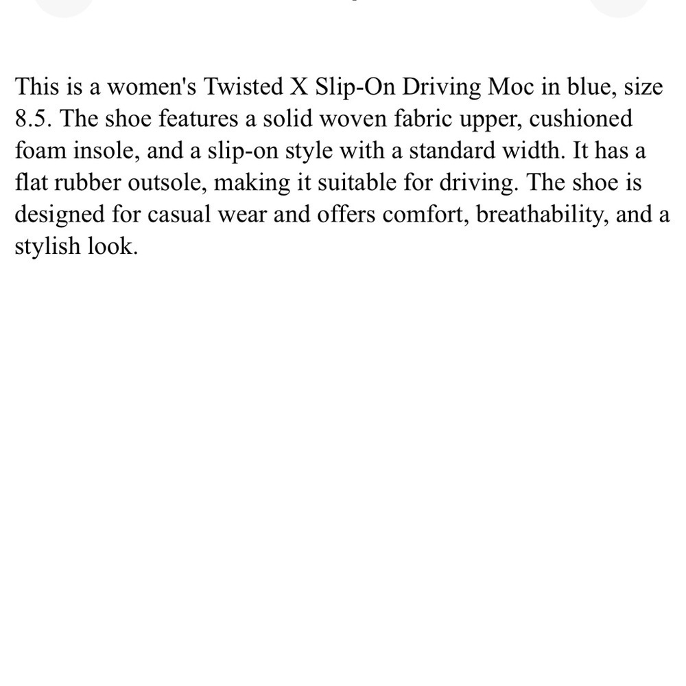 Twisted X Slip-On Driving Moc-Woven Blue Women’s Size 8.5 Cushioned Foam Flat - Picture 11 of 11